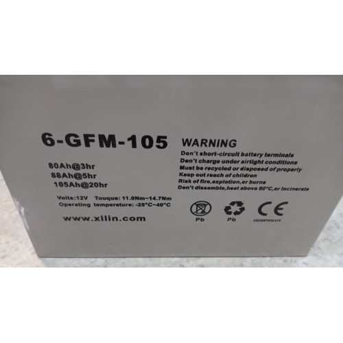 Аккумулятор для штабелёров CDD10R-E/CDD12R-E/CDD15R-E/IWS/WS 12V/105Ah гелевый (Gel battery)